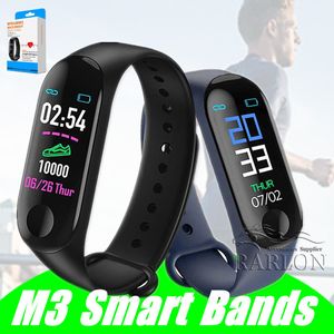 Venta caliente M3 Smartband Fitness tracker Pulsera inteligente Presión arterial Monitor de ritmo cardíaco Banda inteligente impermeable PRO Pulsera banda inteligente