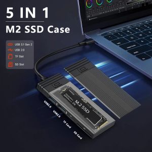 M2 SSD Case NVME SATA Dual Protocol M.2 tot USB Type C Hub SSD -adapter voor NVME PCIE NGFF SATA SSD DISK BOX M.2 USB C SPLITTER
