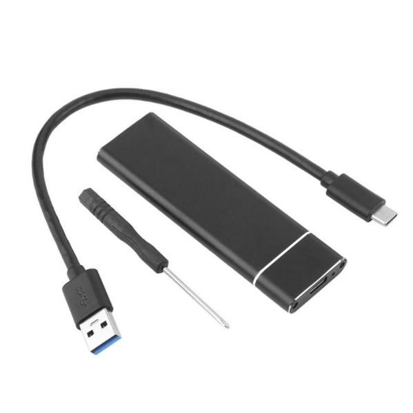 Boîtier SSD M2 USB 3.1 Type C vers M.2 NGFF Adaptateur de boîtier SSD Boîtier de disque dur externe Type-C 3.1 B-Key