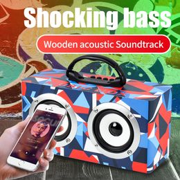 M2 houten soundbar draadloze bluetooth luidspreker buiten draagbare subwoofer schokkende bas hifi stereo boombox muziekcentrum met fm