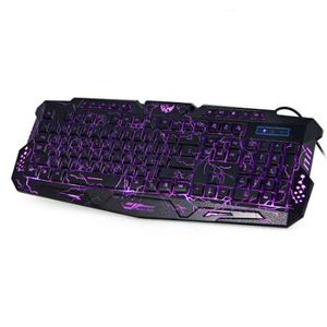 Clavier de bureau russe/anglais M200 Gamer rétro-éclairage commutable 3 couleurs LED clavier filaire USB avec sensation mécanique similaire