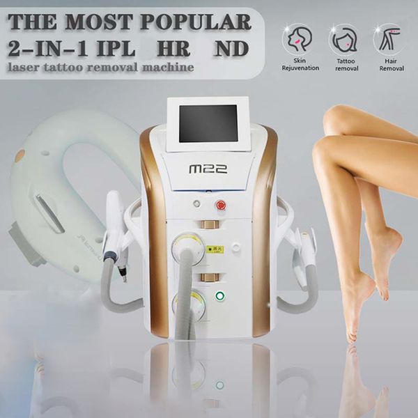 M22 IPL OPT Épilation au laser Q-Switched Nd Yag Lasers Tattoo Removes Machine pour vasculaire enlever l'équipement de salon de beauté de thérapie de veine d'araignée