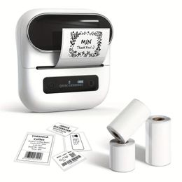 Étiqueteuse M220, nouvelle imprimante d'étiquettes thermique BT phare de 3,14 pouces pour codes à barres, adresse, étiquetage, courrier, étiquette de dossier de fichiers, facile à utiliser, prise en charge avec téléphones PC