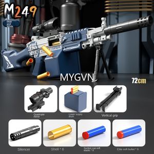 M249 mitrailleuse éjection manuelle jouet pistolet Blaster lanceur modèle de tir pour adultes garçons cadeaux d'anniversaire