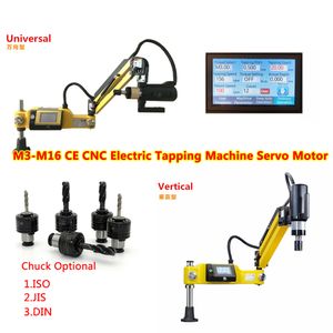 M3-M16 CE CNC Elektrische tapmachine Servomotor Elektrische tapper Boren Gemakkelijk arm Elektrisch gereedschap Draadsnijapparatuur met klauwplaten