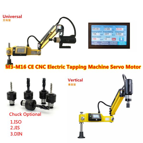 M3-M16 CE CNC máquina de taladrar eléctrica servomotor taladro eléctrico herramientas eléctricas de brazo fácil equipo de roscado con mandriles