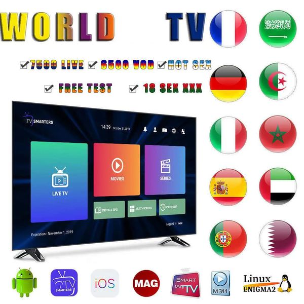 M3 U TV Parts Smarter Pro XXX 35000LIVE PROGRAMME VOD STABLE 4K HD Code Premium pour Android Smart Box Europe Portugal Pologne Grèce Bulgarie Brasil Test gratuit latino