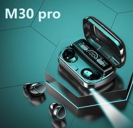 M30 Pro TWS Écouteurs Écouteurs BT 52 Son stéréo LED Affichage numérique Boîte de chargement de grande capacité Gaming In Ear Headphones avec Fl3972094