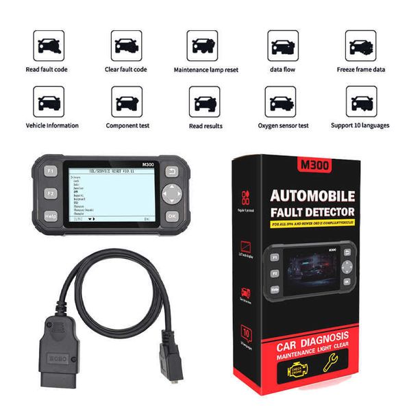 M300 EOBD OBD2-Scanner, Motorcodeleser, Scan-Tool mit EPB-Öllicht-Reset, Airbag, Auto-Diagnosescanner