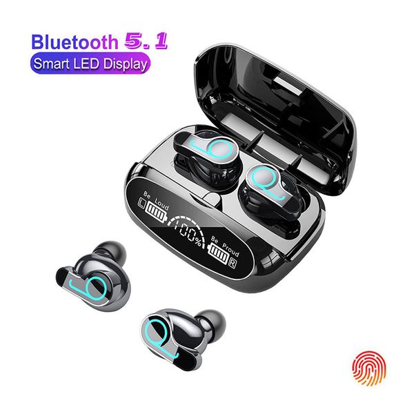 M32B Auriculares inalámbricos Bluetooth 5.1 Auriculares LED Sports Reducción de ruido en el oído Modelo privado de latencia Auriculares TWS