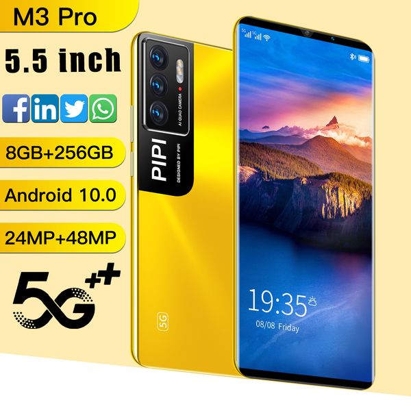 M3pro Comercio electrónico transfronterizo Producto de gran venta Suministro directo Fábrica de teléfonos inteligentes Android de 10 núcleos de 5,5 pulgadas en stock al por mayor