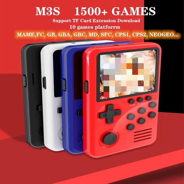 Mini consola de juegos portátil M3S, consola de juegos Retro de 16 bits, carga USB, videojuego portátil inteligente con tarjeta de juegos 4G para niños