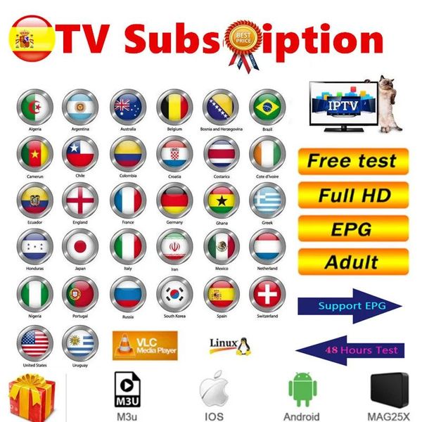 M3U 35000 Programa en vivo VOD IP Android TV Smart TV Árabe Países Bajos Australi Alemania España Firestick Free Test XXX Holandes