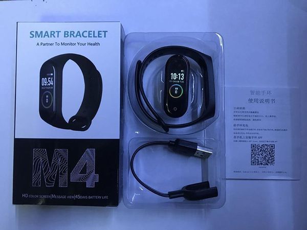 M4 Salud Muñequera Banda inteligente Rastreador de ejercicios Reloj Pulsera deportiva Ritmo cardíaco Fitbit 0.96 pulgadas Smartband