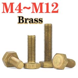 M4 M5 M6 M8 M8 M12 M12 BRASS CEAU FLAT PLAQUE EXTERNE HEXAGONNE Métrique Métrique Externe Hexagonale Vis Longueur: 6-100 mm