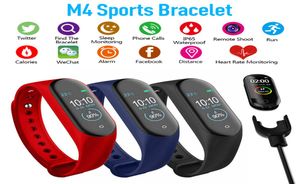 M4 Smart Band Smart Bluetooth Watch Fitness Tracker étanche étape étape calorieincoming appelle la fréquence cardiaque avec câble de charge4925536