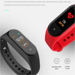 M4 Sports Fitness montre intelligente bracelets imperméables colorés traqueur de pression artérielle moniteur de fréquence cardiaque universel pour téléphones iOS Android