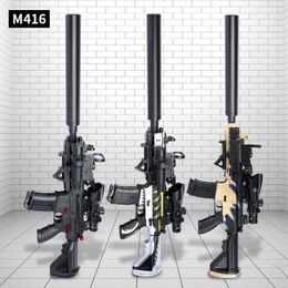 Rifle eléctrico automático M416, bomba de balas de agua, Gel de francotirador, pistola de juguete, modelo de plástico para niños y adultos, regalo de tiro-3