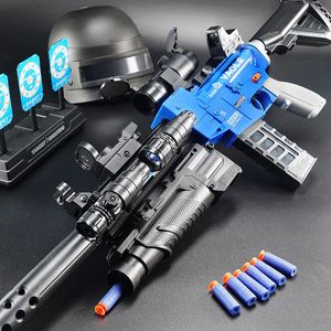 Pistolas de juguete eléctricas de lanzamiento continuo M416 con balas suaves para niños, adultos, niños, Armas CS, Rifle de combate
