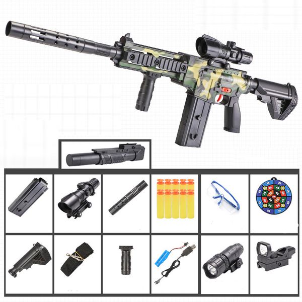 Pistolet électrique à fléchettes en mousse M416, lanceur Blaster, fusil jouet pour garçons, tir pour enfants et adultes, jeux de plein air, cadeaux