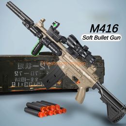 M416 Soft Bullets Toy Gun Manual Shell éjecté Lanceur Outdoor CS PUBG Game Prop Dart Look Real Moive Prop Collection des cadeaux d'anniversaire pour garçons Fidgets Toys