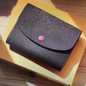 M41939 ROSALIE COIN PURSE designer mode femmes compact court portefeuille luxe cuir clé pochette porte-carte de crédit classique marron w256k