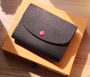 M41939 ROSALIE COIN PURSE Mini Pochette Carteras cortas POCKET Mujer Cartera compacta Embrague Tarjetero Cuero exótico Cartera Sarah Victorine Titulares de crédito con caja