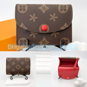 M41939 Rosalie Pink Wallet Coin Card Holders Brown Flower Luxurys Men Dames Kaarthouder Echte lederen kaart Slot Embossing Key portemonnees Zwarte vrouw Purtus Wallets