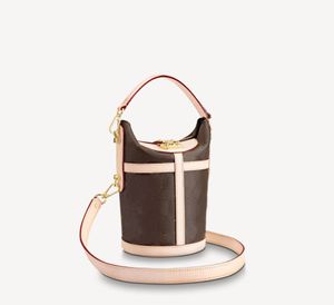 M43587 DUFF LE Rétro simple petite vieille fleur visage statique seau en cuir sac messager femmes hommes designer mode dames luxe une épaule sac à main frites