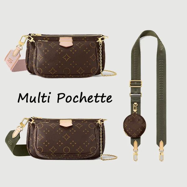 M44813 MULTI POCHETTE ACCESSOIRES sac à bandoulière mode sac à main pour femme sac à bandoulière de luxe fourre-tout sac à main marron fleur designer hommes pochette classique sacs à chaîne en cuir