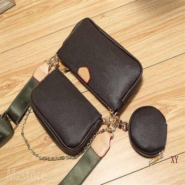 M44823 accesorios de pochette múltiples favoritos bolsos de diseñador 3 piezas L patrón de flores cuero de PU estilo barato bolsos de mujer hombro cross301c