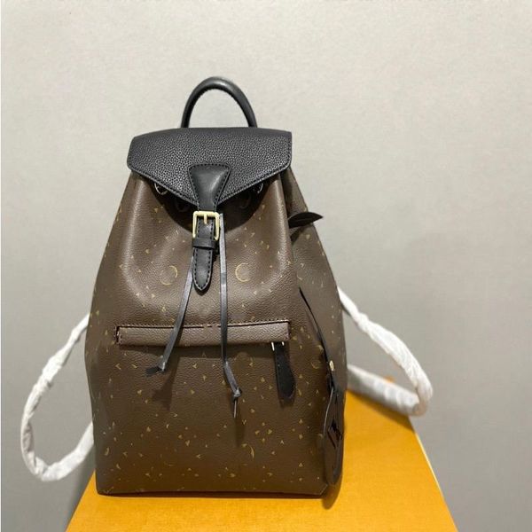 M45205 Bolsa de diseñador Montsouris BB Mochila Packs de moda de estilo de lujo Bolsos de mochila para mujeres Bolsas escolares con cordón