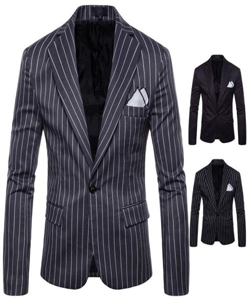 M4xl printemps automne design rayé Blazer Unique Blazers Blazer Blazer Jacket Slim Fit Jaqueta Fashion Suit Men Moups Casual J18319446