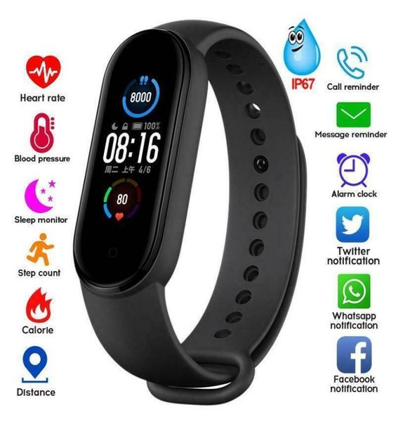 M5 Smart Band Fitness Tracker Pulsera pulsera de pulsera Sport Smart Watch Smart Bluetooth 40 Band M5 Color Pulsera inteligente5165462