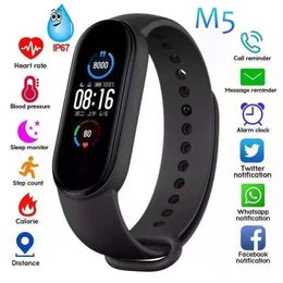 M5 Bracelet intelligent hommes Fitness Bracelet intelligent femmes sport Tracker Smartwatch jouer de la musique Bracelet M5 bande pour android IOS