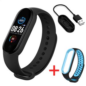 M5 Relojes inteligentes Banda Deporte Fitness Tracker Podómetro Frecuencia cardíaca Monitor de presión arterial Conexión Pulsera Hombres Mujeres 240127