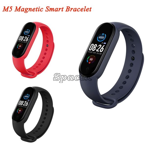 M5 Smart Watches Magnetic Carging Multifuncional Montaña colorida Fitness Tracker Sleep Monitoreo de mensajes Push Recordatorio