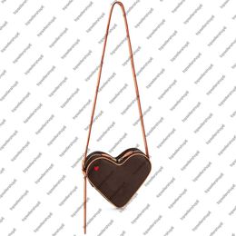 M57456 GAME ON COEUR Mini Desinger rote Herzhandtasche Kalbsleder Damen Canvas geprägte Umhängetasche Abendumhängetasche Geldbörse3010