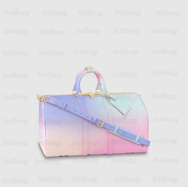 M59943 Keep Bandouliere 45 Spring in the City Duffel Bags Colorful Summer 2022 Large Capacity Monograms canvas Flower Sunrise Pastel