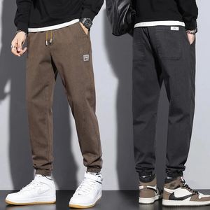 M5XL Automne Hiver Hommes Coton Jogger Pantalon Mode Streetwear Taille Élastique Harajuku Cargo Pantalon Marque Vêtements Noir Gris 240315