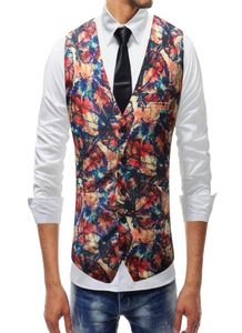 M5xl Men Vêtements 2018 New Chalecos Para Hombre Men Fashion Print Flower Vest Casual Vest Four Seasons Colete Masculino1929352
