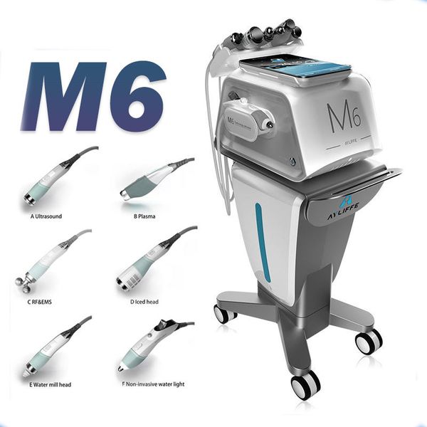 M6 6 en 1 dispositif de gestion du visage thérapie sous vide soins de la peau RF ultrasons plasma Hydra eau Dermabrasion nettoyage en profondeur du visage Machine de micodermabrasion