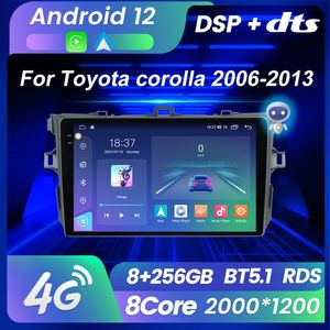 M6 Pro Android 12 Autoradio DVD Stéréo pour Toyota Corolla E140/150 2007 - 2013 Lecteur multimédia Navigation GPS 2 Haut-parleurs DVD Din