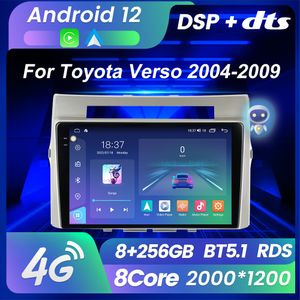 M6 Pro Android 12 Carplay pour Toyota Corolla Verso AR10 2004-2009 Voiture dvd Radio Multimédia Lecteur Vidéo Navigation GPS Non 2din Dvd