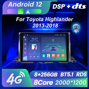 M6 Pro Qled Android 12 CAR DVD Radio Stereo voor Toyota Highlander 3 XU50 2013-2017 2018 Multimedia Player GPS Navigation No 2Din DVD