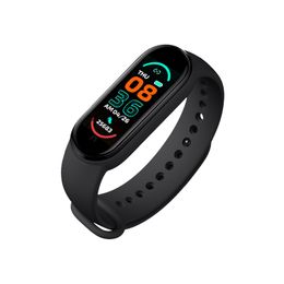 M6 Slimme polsbandjes Universele armband Hartslag Bloeddruk Fitness Tracker Monitor Kleurenscherm IP67 Waterdicht sporthorloge voor Android iOS