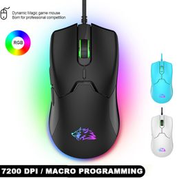 M6 USB Wired Mini Gaming Mouse 7200 DPI Optische 7 -knop RGB USB Wired Mouse Mice voor PC Desktop Laptop Computer Gamer