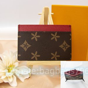 M60067 Sacs à fleurs marron 3 emplacements pour cartes de crédit Couverture de carte Homme Mini portefeuille Zip Porte-monnaie Femmes portefeuilles clés pochette porte-carte de luxe Designer classique Sac en cuir véritable