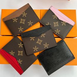 M60703 couverture de carte 3 fentes pour cartes de crédit de luxe M60703 fleur marron porte-monnaie porte-clés porte-cartes homme mini portefeuille en cuir véritable porte-carte design portefeuilles femmes