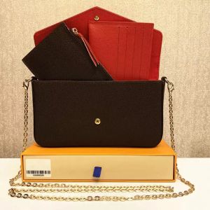 M61276 Designer 10A Dames luxe portemonnee Multi Pochette Felicie Chain Schouders Portemonnee met doos 3 in 1 Dames Flap Bag Hoge gouden ketting